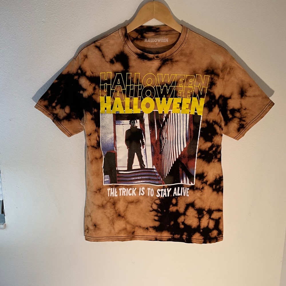 Halloween Michael Myers Bleach Tie‎ Dye T-Shirt Horror Movie Graphic Tee